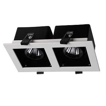 Favourite Flashled Светильник врезной каркас врезной черный с белой рамкой, угол наклона регулируется 2*LED*10W, beam angle:24°, 350° rotation, 4000K 1988-2C