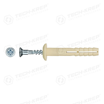 Tech-Krep Дюбель-гвоздь 6L40 гриб.манжета (нейлон) (150 шт) - ведро 101331