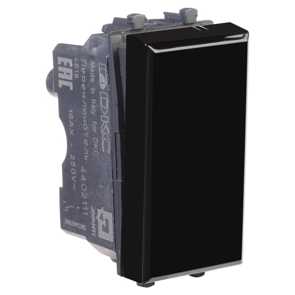 Купить DKC Переключатель модульный, "Avanti", "Черный квадрат", 1 модуль