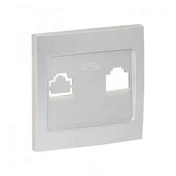 EKF PROxima Валенсия лицевая панель розетки Phone 1-местная сталь
