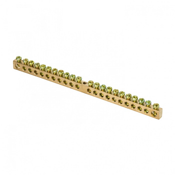 EKF PROxima Шина PEN "ноль-земля" (6х9мм) 22 отверстия латунь крепеж по центру