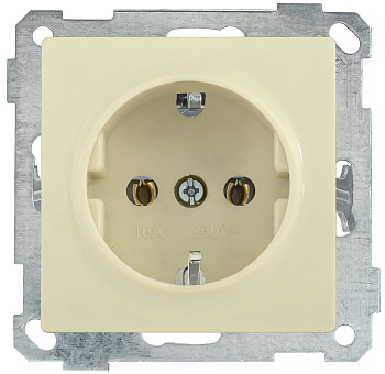 IEK РС11-1-0-Б Розетка с з/к 16А BOLERO кремовый ERB11-K33-16