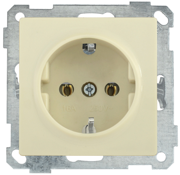 IEK РС11-1-0-Б Розетка с з/к 16А BOLERO кремовый ERB11-K33-16