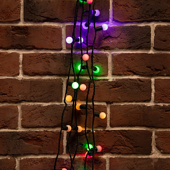 NEON-NIGHT Гирлянда "Мультишарики" Ø17,5 мм, 10 м, темно-зеленый ПВХ, 80 диодов, цвет Мультиколор 303-509-6 NEON-NIGHT Гирлянда "Мультишарики" Ø17,5 мм, 10 м, темно-зеленый ПВХ, 80 диодов, цвет Мультиколор 303-509-6