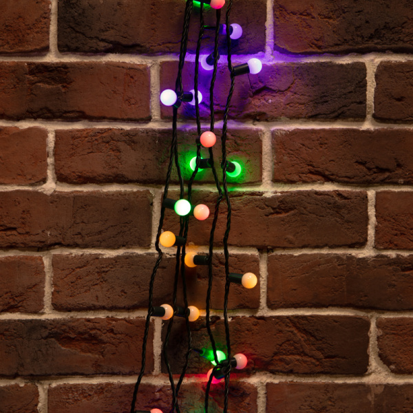 NEON-NIGHT Гирлянда "Мультишарики" Ø17,5 мм, 10 м, темно-зеленый ПВХ, 80 диодов, цвет Мультиколор 303-509-6 NEON-NIGHT Гирлянда "Мультишарики" Ø17,5 мм, 10 м, темно-зеленый ПВХ, 80 диодов, цвет Мультиколор 303-509-6