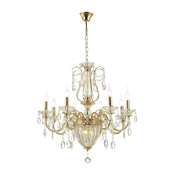 Купить Odeon Light 4724/8 ODL20 494 золотой/хрусталь Люстра E14 8*40W 220V KUVIA