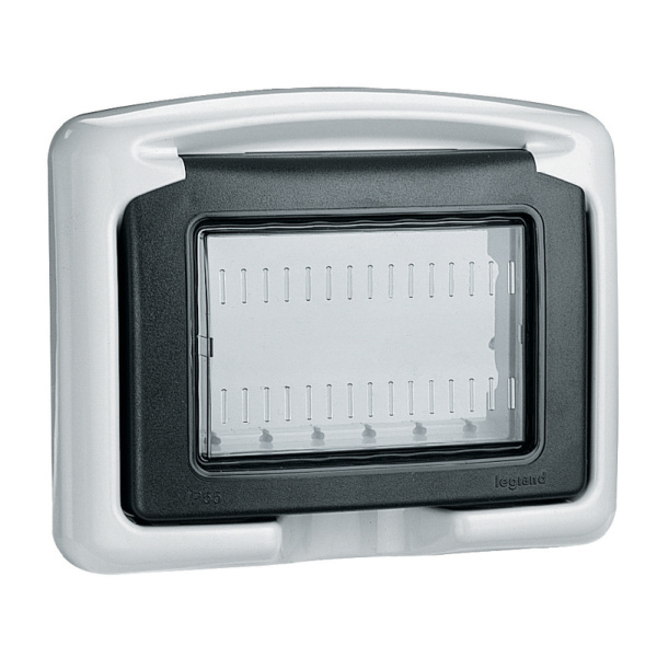 Legrand Plexo Белый Адаптер для трехмодульных механизмов Mosaic с мембраной IP55 IK07 680633