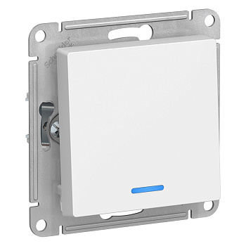 Systeme Electric AtlasDesign Бел Выключатель 1-клавишный с подсветкой, сх.1а, 10АХ, механизм