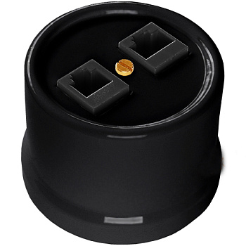 BIRONI Лизетта Пластик Черный Розетка 2-ая RJ45 B1-302-23