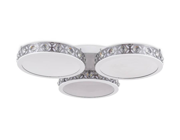 Ambrella Потолочный светодиодный светильник с пультом FA9445 WH/CH белый/хром 154W D700*85 (ПДУ РАДИО 2.4)