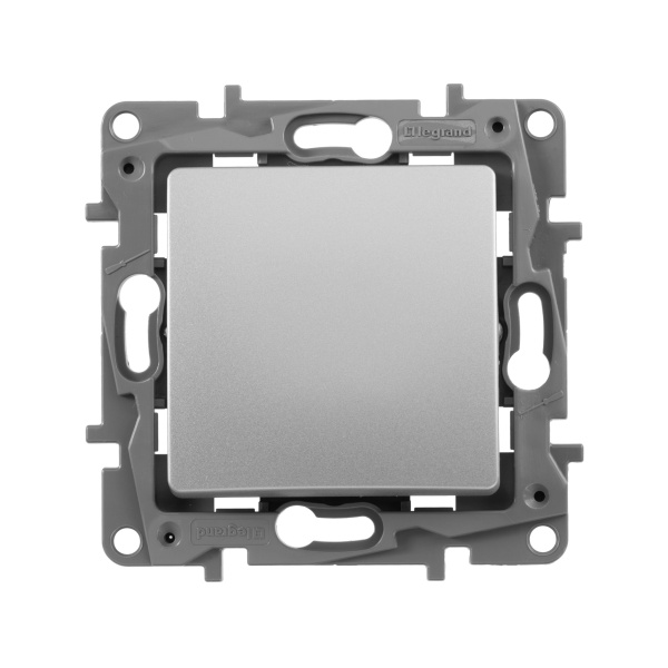 Legrand Etika Алюминий Выключатель 1-клавишный, автоматические клеммы, 10AX, 250 В 672401