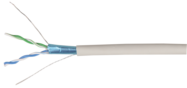 Купить IEK ITK Кабель связи витая пара F/UTP, кат.5E 2х2х24AWG solid, LSZH, 500м, серый LC1-C5E02-321
