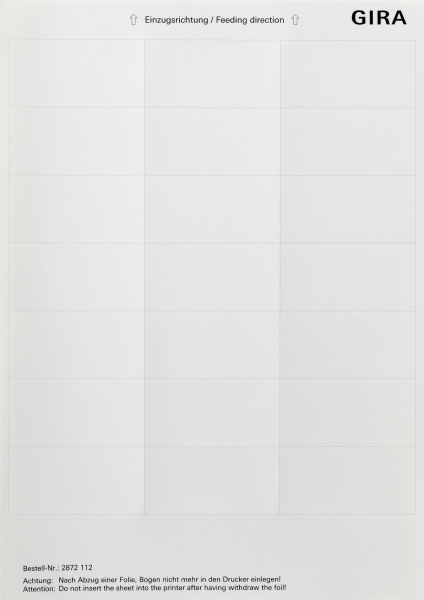 Купить Gira Листы для надписей 33,5x67 мм 2872112