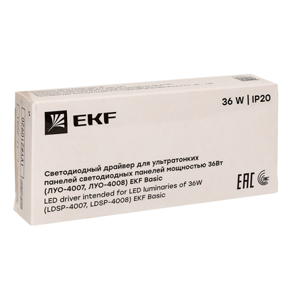 Купить EKF Аппарат электронный пускорегулирующий (драйвер) ДСПВ-4008 для светодиодных панелнй 36Вт