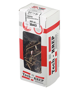 Tech-Krep Саморезы универсальные  35х4,5 мм (200 шт) желтые - коробка с ок. 102253