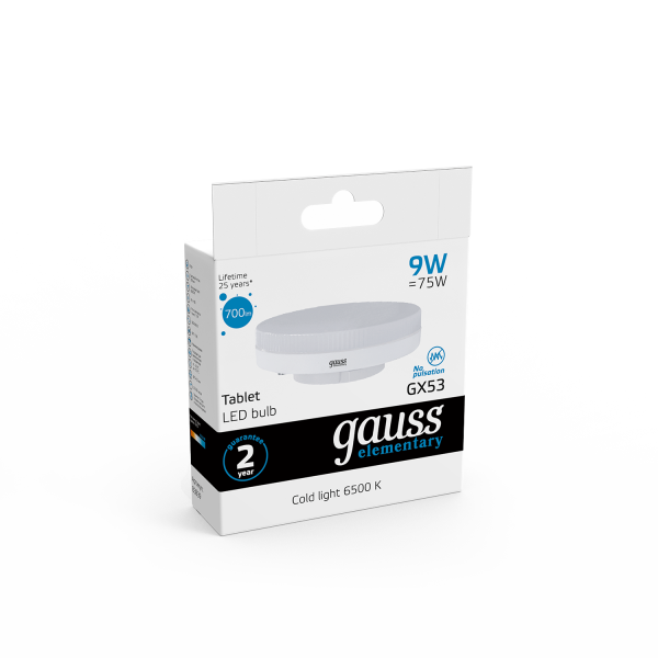 Купить Gauss Лампа Elementary GX53 9W 680lm 6500K LED 83839