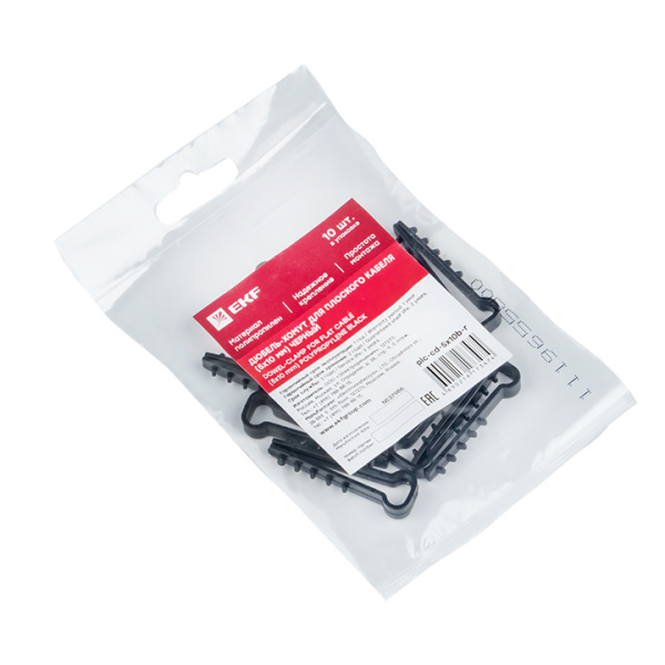 Купить EKF PROxima Дюбель-хомут (5х10 мм) для плоского кабеля черный (10 шт.)