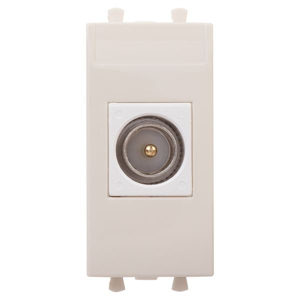 DKC Розетка TV одиночная модульная, "Avanti", "Ванильная дымка", 1 модуль