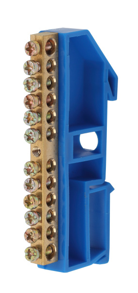 ЭРА NO-222-47 Синий Шина N "ноль" на DIN-изол ШНИ-6х9-12-Д