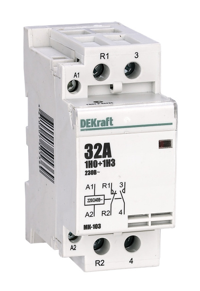 Купить Dekraft Модульный контактор 1НО+1НЗ 40А 230В МК-103