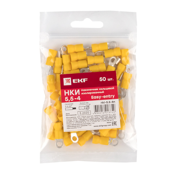 Купить EKF PROxima Наконечник кольцевой изолированный НКИ 6.0-4 (50шт.)