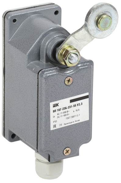 IEK Выключатель концевой ВП 16Г-23Б-231-55 У2.3 рычаг с роликом/ход вправо/cамовозврат 1з+1р IP55