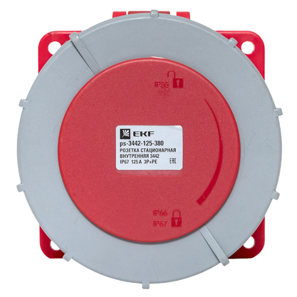 Купить EKF PROxima Розетка стационарная внутренняя 3442 3Р+РЕ 125А 380В IP67
