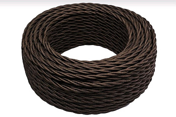 BIRONI Коричневый глянец Витой провод 3*2,5 20м B1-435-072-20