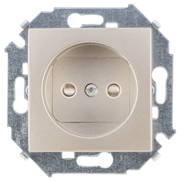 Simon 15 Шампань Розетка б/з со шторками, 16А, 250В, винт.зажим 1591444-034