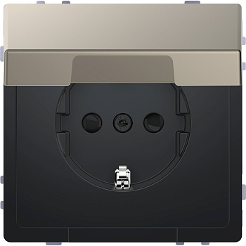 SE Merten D-Life Никель Розетка 16А с/з и крышкой IP20 MTN2310-6050