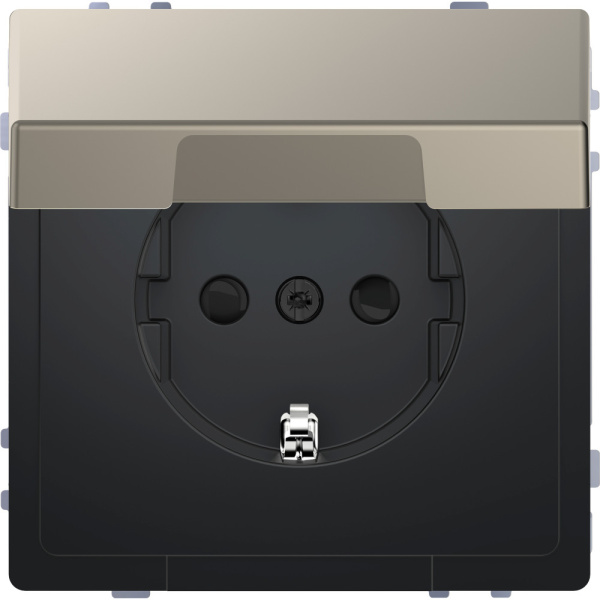 SE Merten D-Life Никель Розетка 16А с/з и крышкой IP20 MTN2310-6050