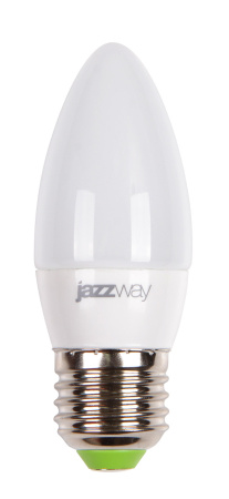 Jazzway Лампа светодиодная (LED) «свеча» d38мм E27 220° 7Вт 220-240В матовая тепло-белая желтая 3000К .1027825-2