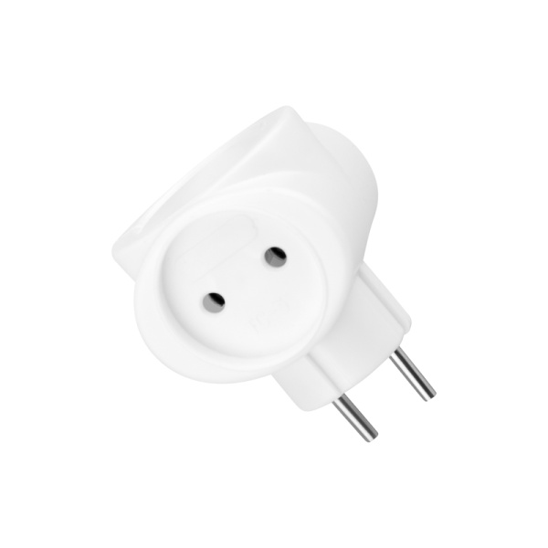 Тройник электрический биметалл 220В, 6А белый Rexant 11-1064