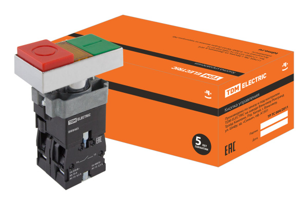 TDM Кнопка BW8465 "I-O" сдвоенная с подсветкой 1з+1р SQ0704-0057