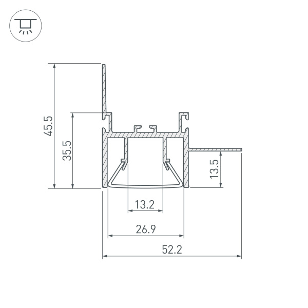 Купить Arlight Профиль FOLED-WALL-2000 (Алюминий) 023865