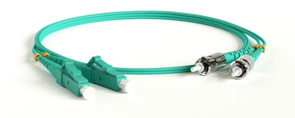 Hyperline FC-D2-503-LC/PR-ST/PR-H-3M-LSZH-AQ Патч-корд волоконно-оптический (шнур) MM 50/125(OM3), LC-ST, duplex, LSZH, 3 м 247707