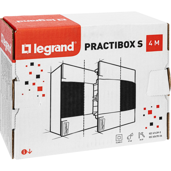 Купить Legrand Practibox S Пластиковый щиток Навесной 1X4 Белая дверь 134604