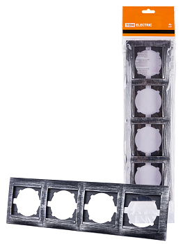 TDM Рамка 4-х постовая горизонтальная старинное серебро "Лама" SQ1815-0682