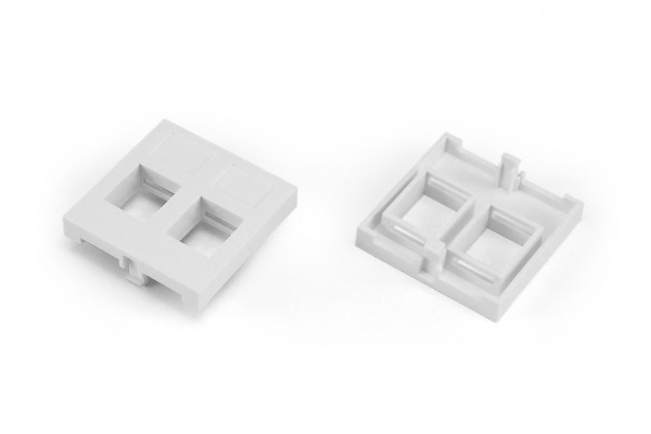 Hyperline SIP2-2N-M45-45 Вставка 45x45 (аналог Mosaic) для 2х модулей формата Keystone Jack, ROHS, белая 247229