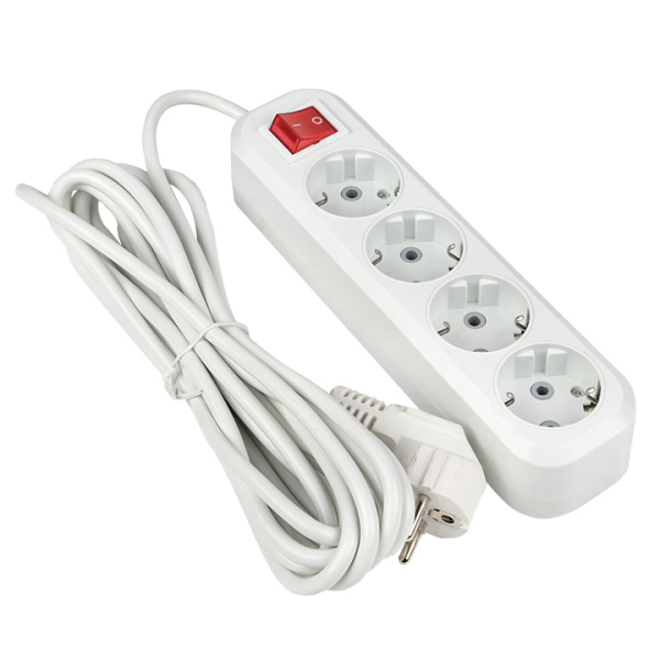 Купить EKF PROxima Удлинитель "Эксперт" 4 гнезда 5 метров 16А/3,5кВт с выключателем и заземлением ПВС 3х1