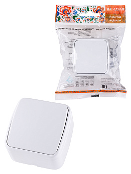 TDM Выключатель 1-кл. открытой установки IP20 10А, белый "Дача" Народная SQ1824-0001