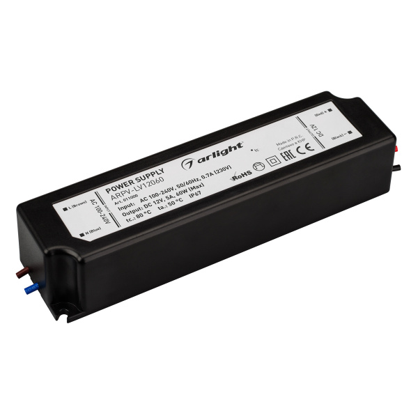 Arlight Блок питания ARPV-LV12060 (12V, 5.0A, 60W) (IP67 Пластик, 2 года) 011000