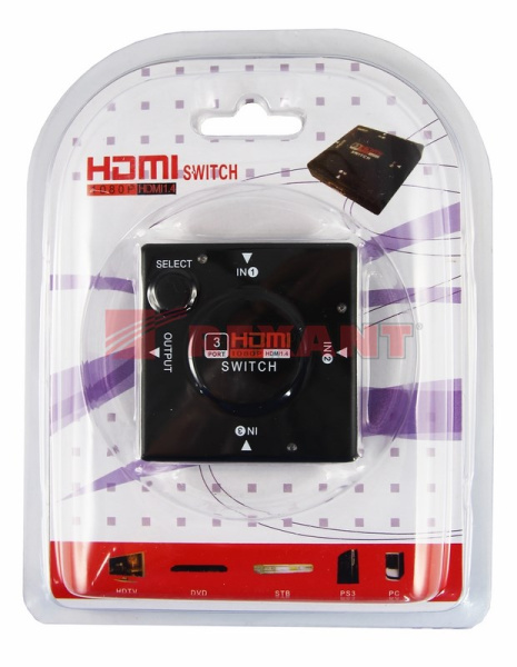 Купить Переключатель HDMI 3x1 без питания Rexant 17-6912