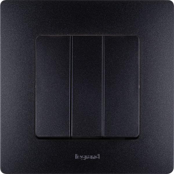 Купить Legrand Etika Антрацит Выключатель 3-клавишный, 10А, авт. клем. 672613