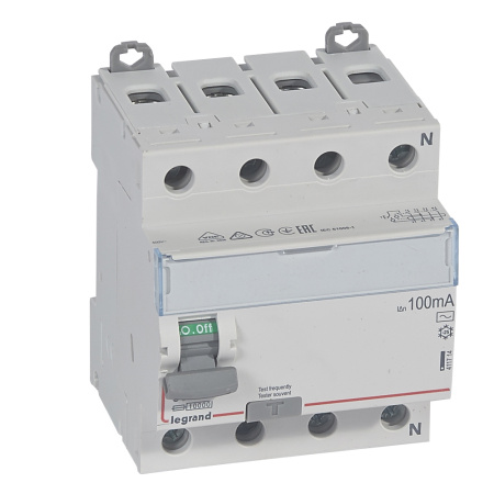 Legrand DX3 УЗО 4P 63А AC 100мА N справа 411714