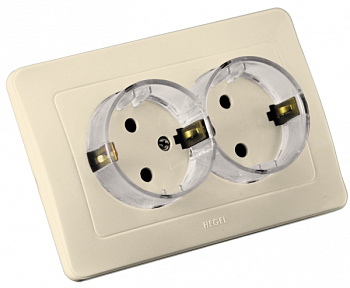 Hegel Мастер внутр Слоновая кость РС16-381-01 Розетка с/з двойная