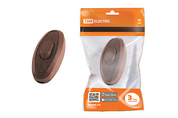 TDM Выключатель на шнур 6А 250В ЭКО бук/венге SQ1806-0223