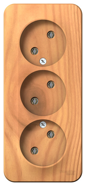 Купить Systeme Electric Blanca наруж Ясень Розетка 3-ая б/з без шторок 16А, 250В, изолир. пластина