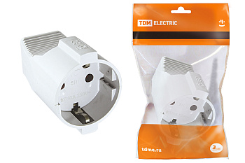 TDM Кабельная розетка 2П+З  с з/ш 16А 250B белая SQ1806-0031