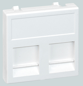 Simon Connect Алюминий Адаптер на 2 RJ45 CJ545U(FM), CJ546U(FM), шторка, 45х45мм KB76-8